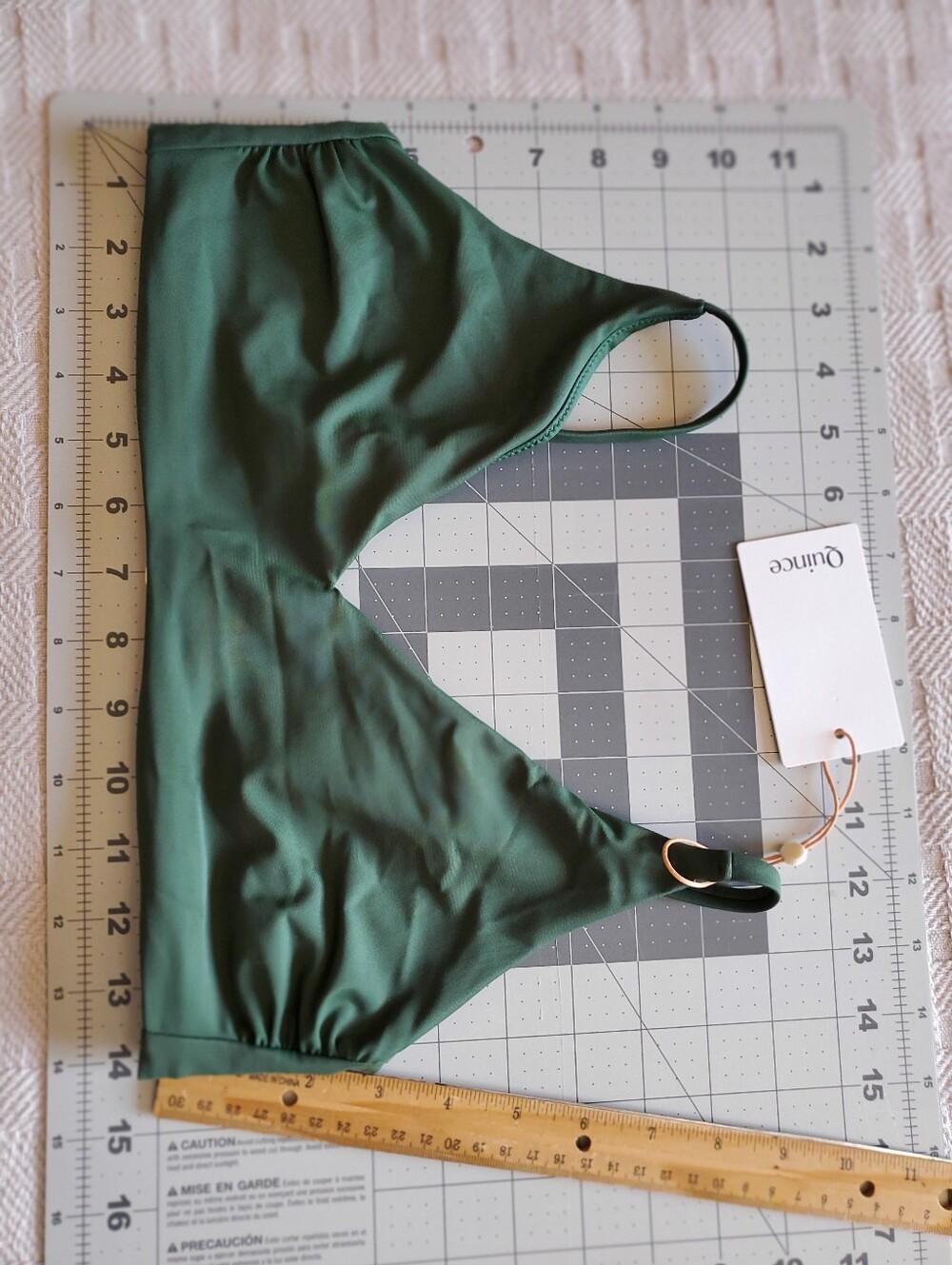 NWT Quince Italian Swimwear Lot 4pc Palm Green Bikini Tops High Rise Bottom - Picture 12 of 16